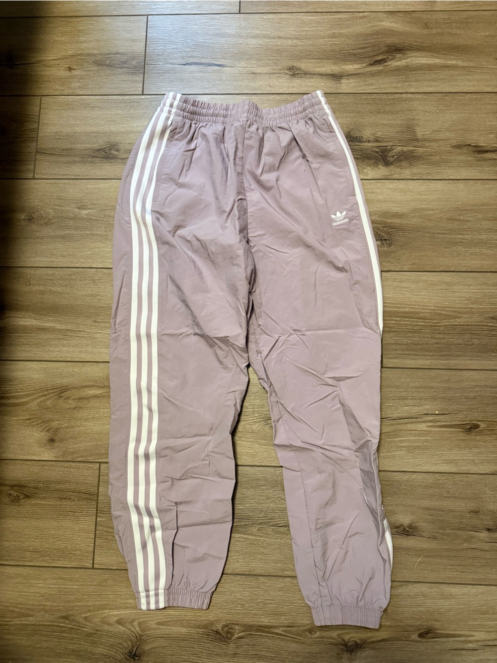 adidas Lilac Joggers with White Side Stripes